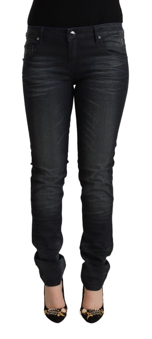 Strakke zwarte gewassen slim fit jeans