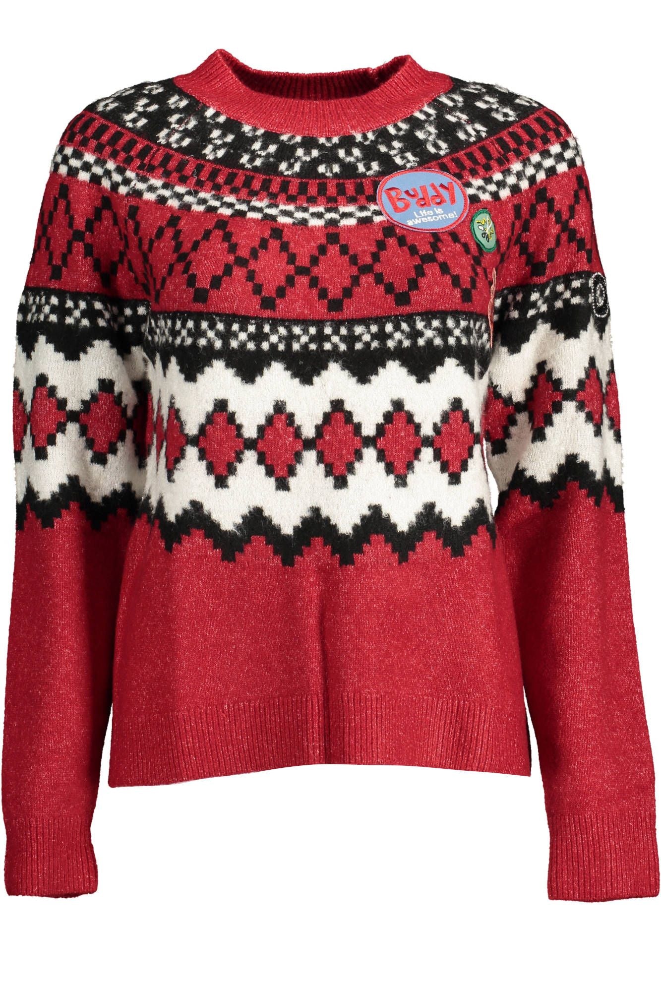 Red Polyester Women Sweater