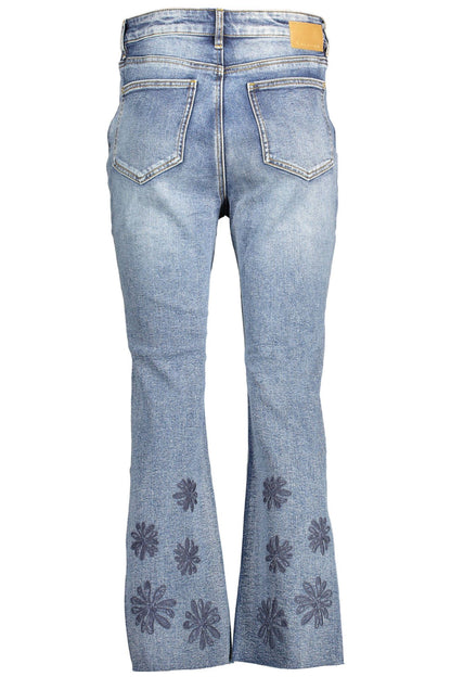 Blauwe katoenen damesjeans