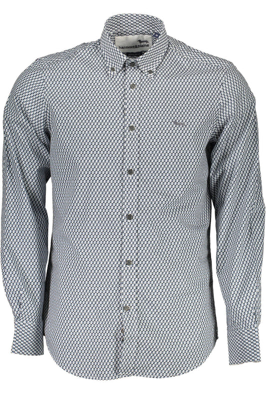 Blue Cotton Men Shirt