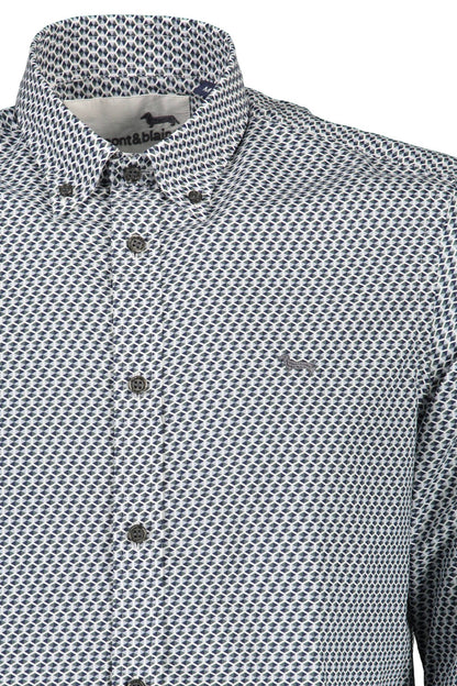 Blue Cotton Men Shirt