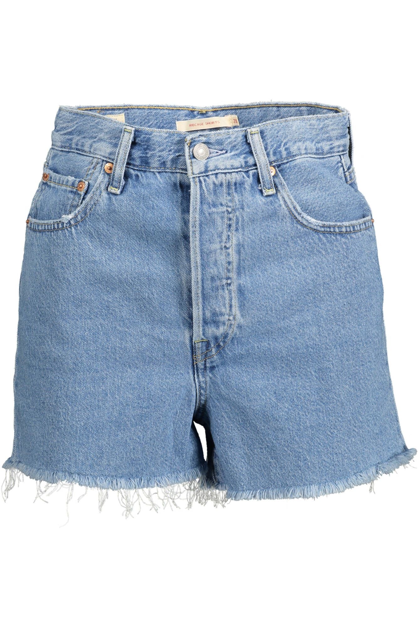 Chique denim shorts met franje in lichtblauw