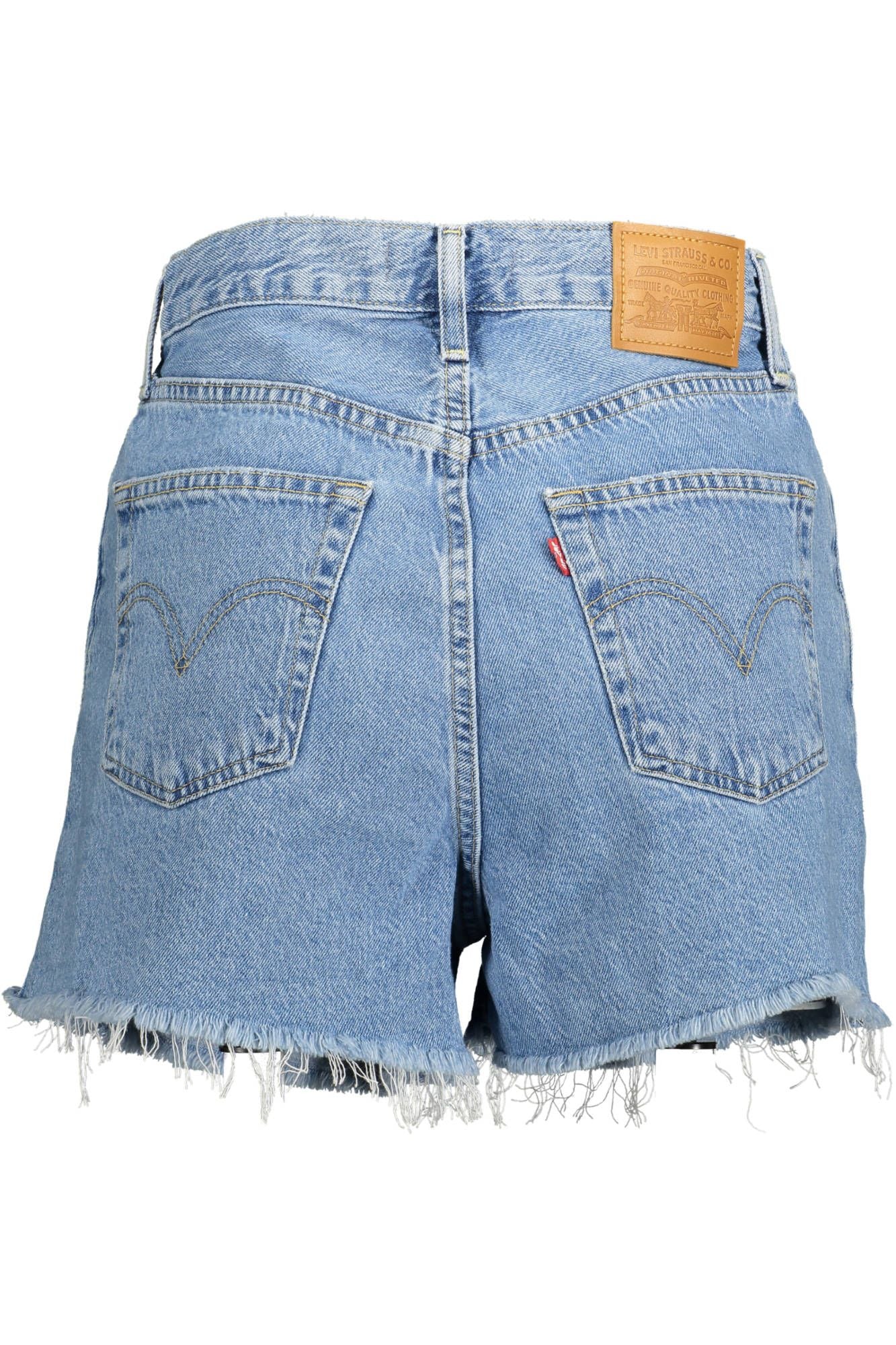 Chique denim shorts met franje in lichtblauw