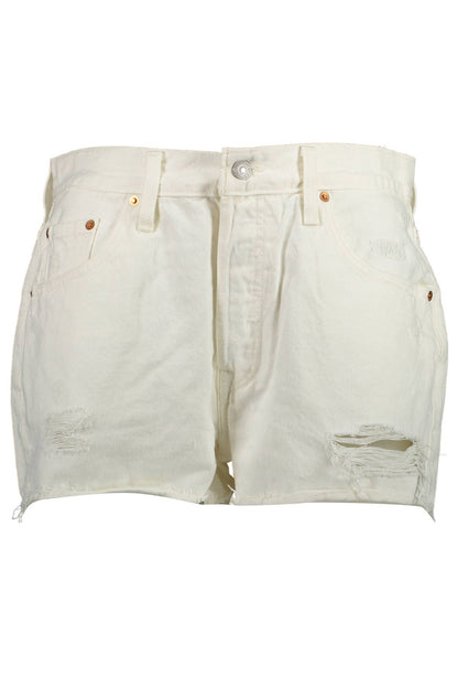 Witte katoenen damesjeans