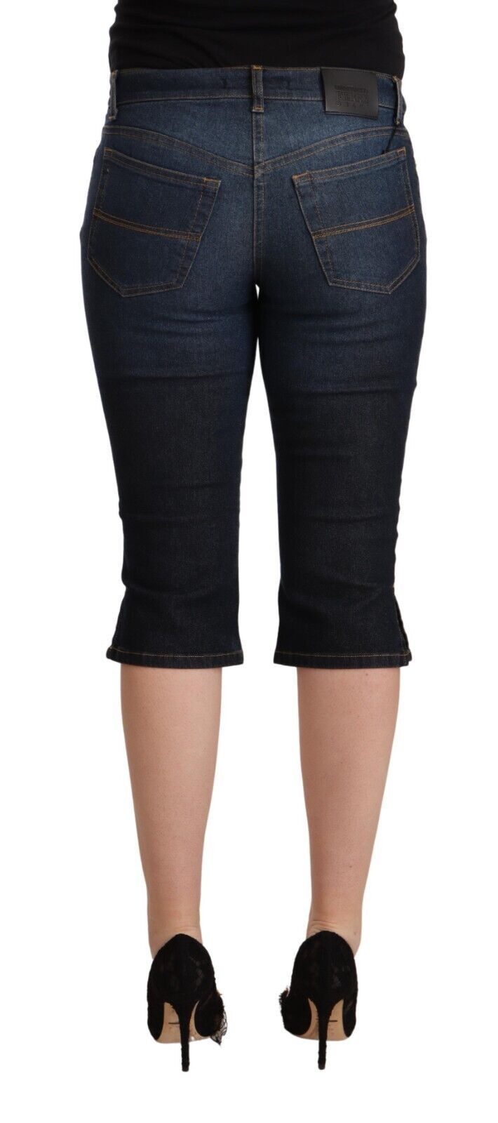 Chique Capri Denim Broek met Lage Taille