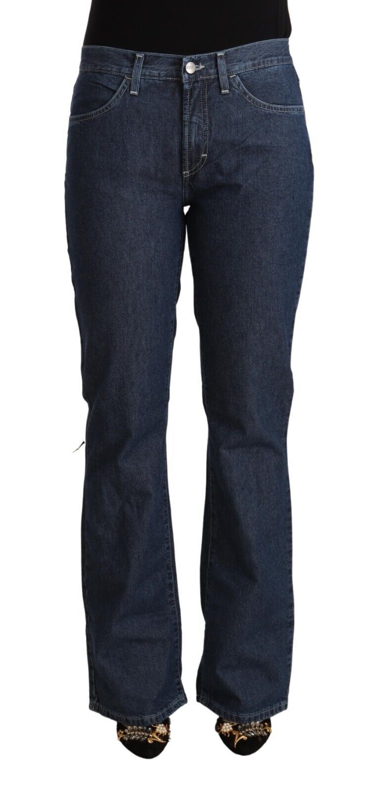 Elegante uitlopende katoenen jeans