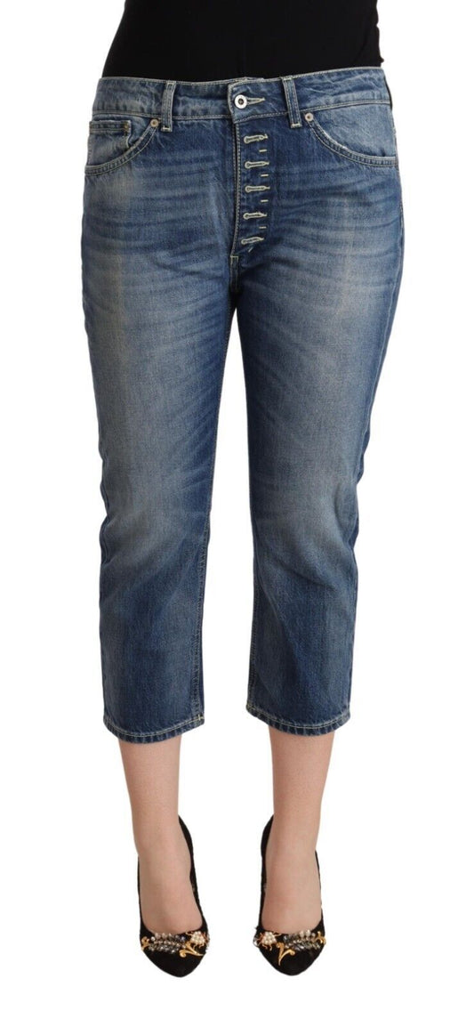 Elegante katoenen denim jeans met middelhoge taille