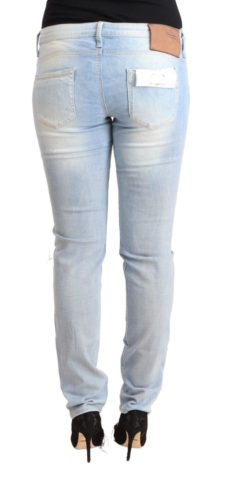 Chique lage taille skinny lichtblauwe denim