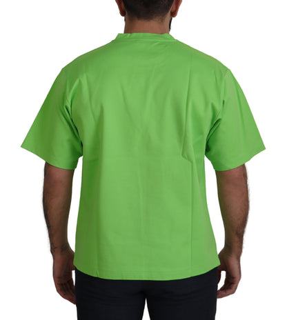 Chic groen ronde hals T-shirt met korte mouwen