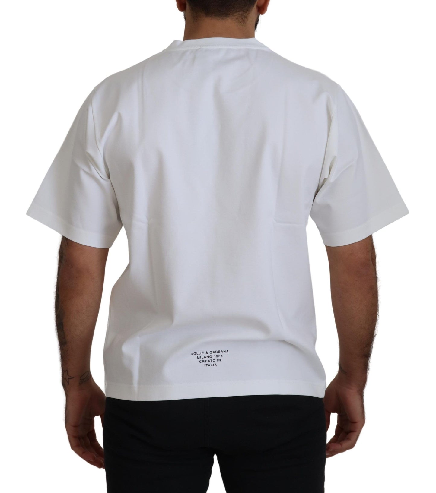 Tijdloos wit logo ronde hals T-shirt