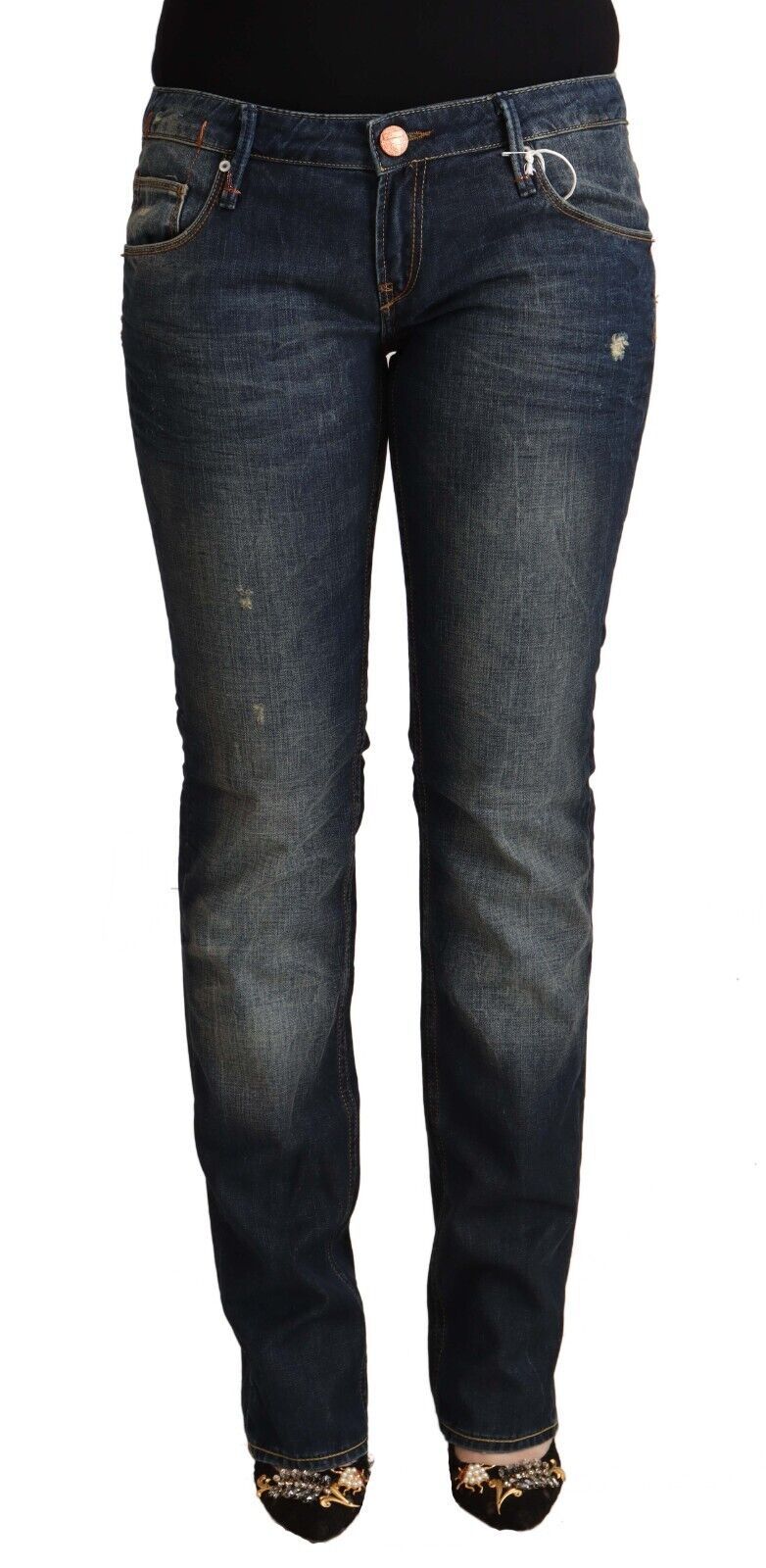 Chique skinny denim jeans met lage taille