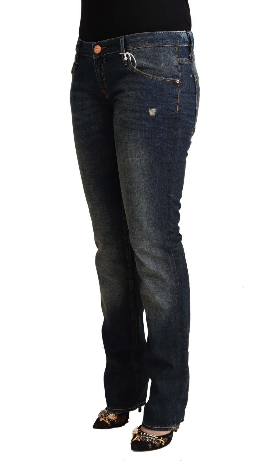 Chique skinny denim jeans met lage taille