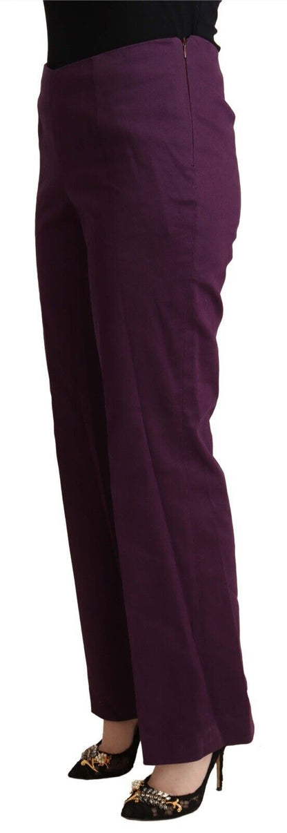 Elegante Violette Hoge Taille Taps Toelopende Broek