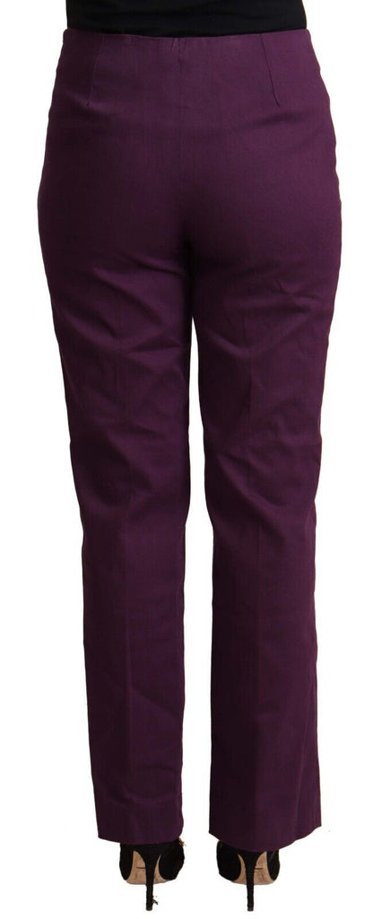 Elegante Violette Hoge Taille Taps Toelopende Broek