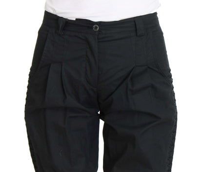 Chique blauwe katoenen casual broek