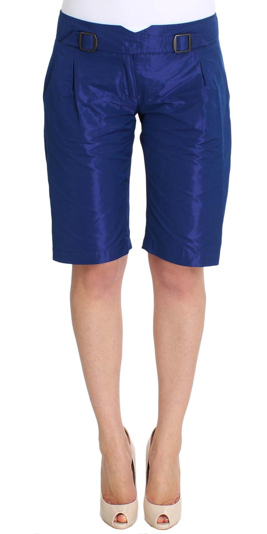 Chique blauwe shorts met middelhoge taille