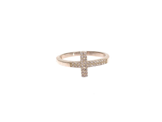 Zilveren CZ Kruis Statement Ring