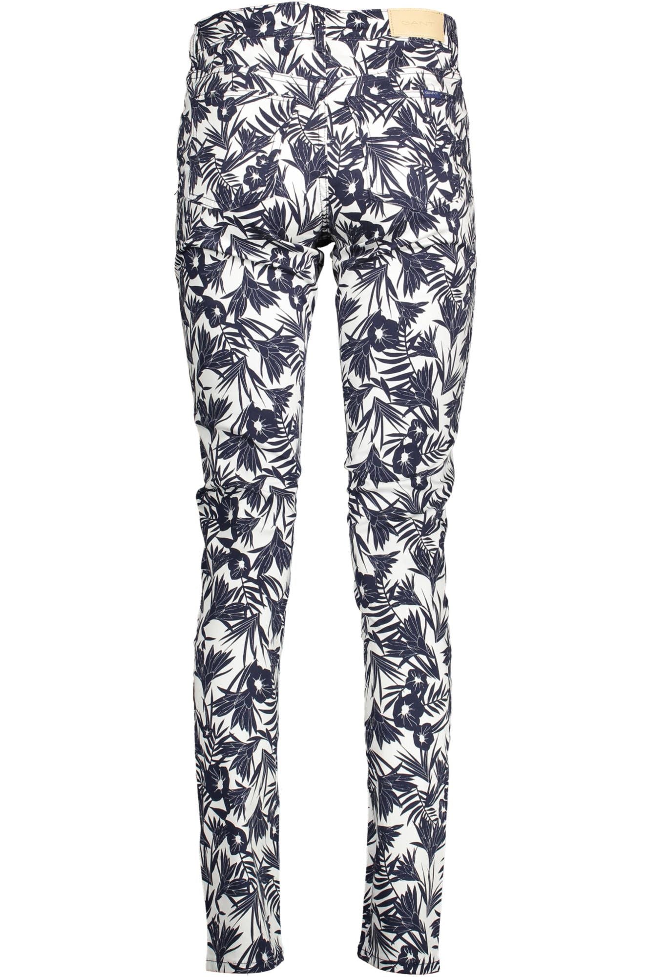 Blauwe katoenen dames slim-fit broek