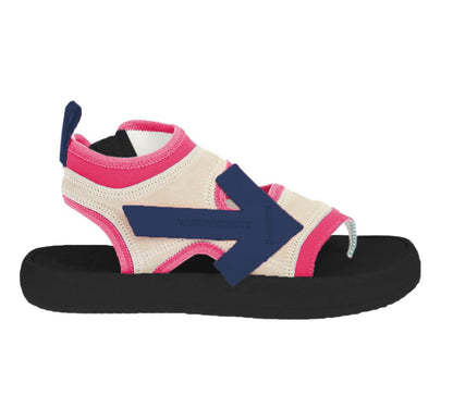 Fuchsia Neopreen Suède Sandalen