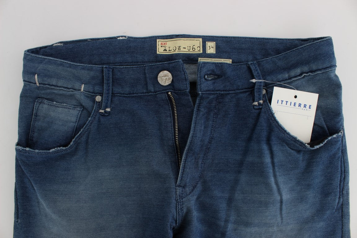 Slim Fit Blauwe Wassing Italiaanse Denim