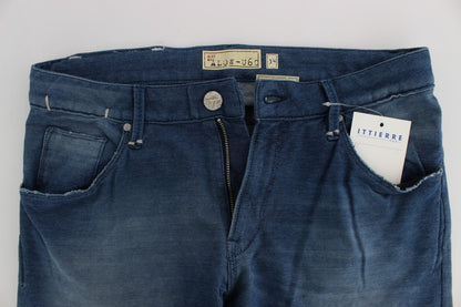 Slim Fit Blauwe Wassing Italiaanse Denim