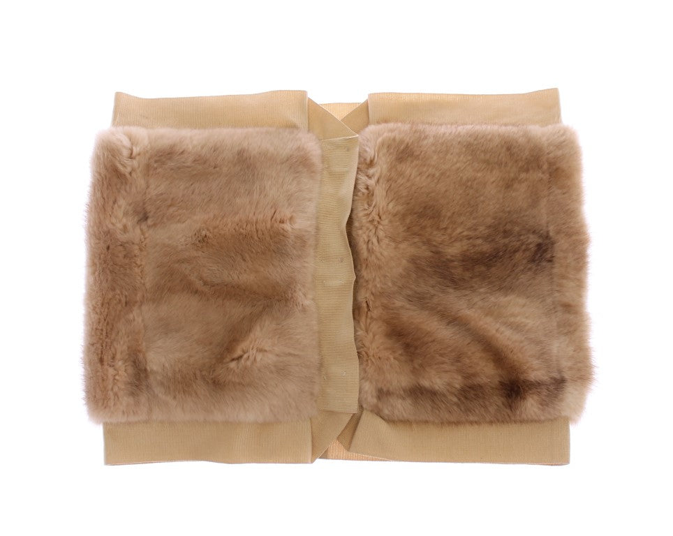 Exclusieve beige MINK bont sjaal wrap