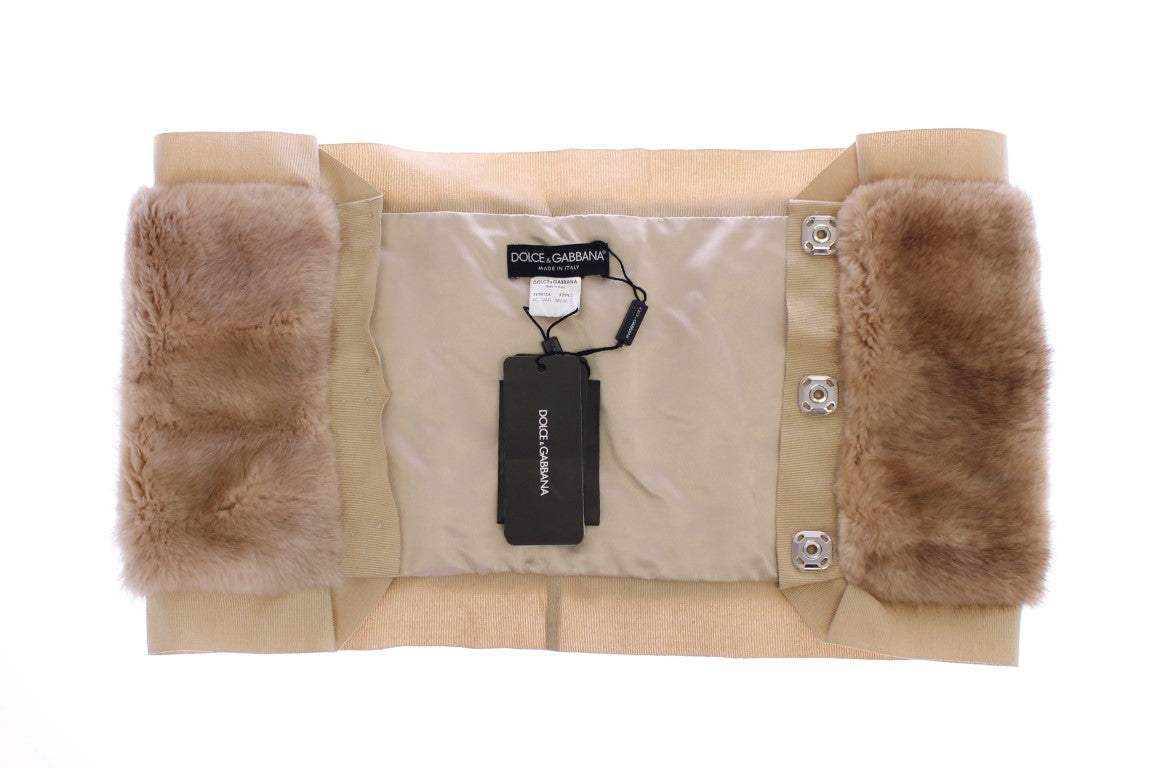 Exclusieve beige MINK bont sjaal wrap