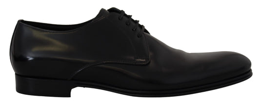 Elegante zwarte leren derbyschoenen