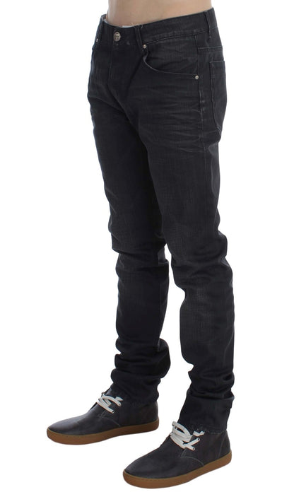 Strakke grijze slim fit Italiaanse herenjeans