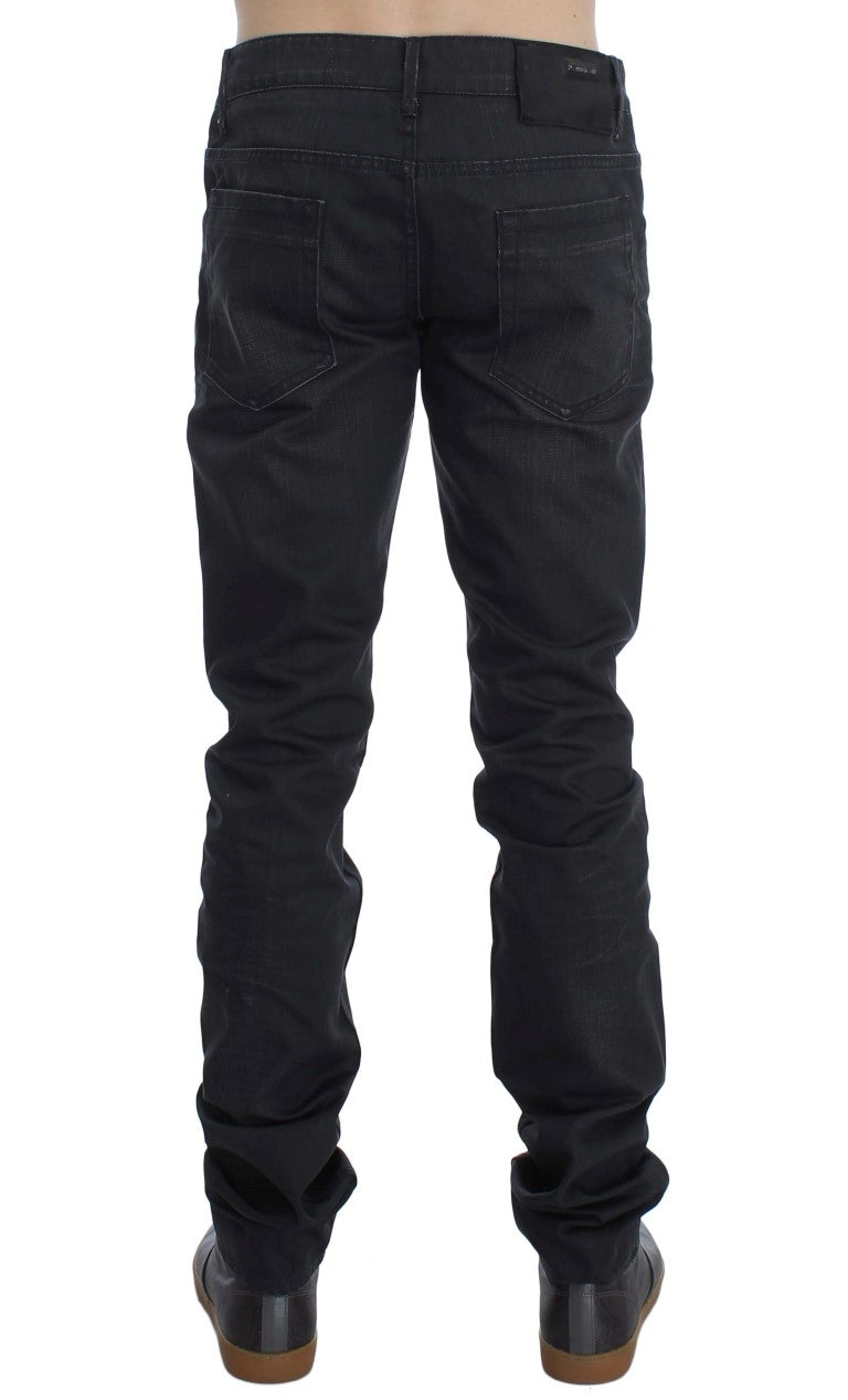 Strakke grijze slim fit Italiaanse herenjeans