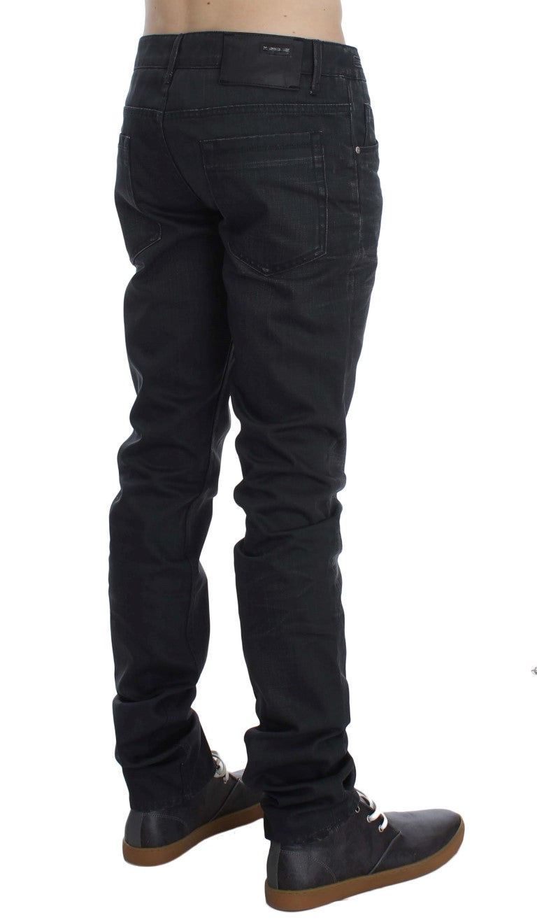 Strakke grijze slim fit Italiaanse herenjeans