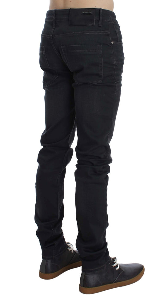 Strakke grijze slim fit premium denim voor heren