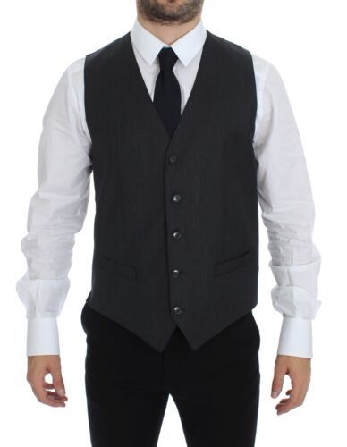 Elegante grijze wollen formele vest