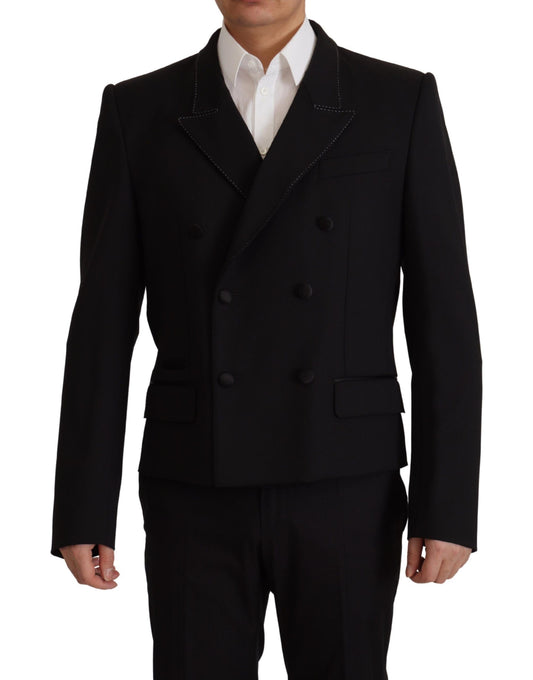 Elegante wollen blazer met dubbele rij knopen