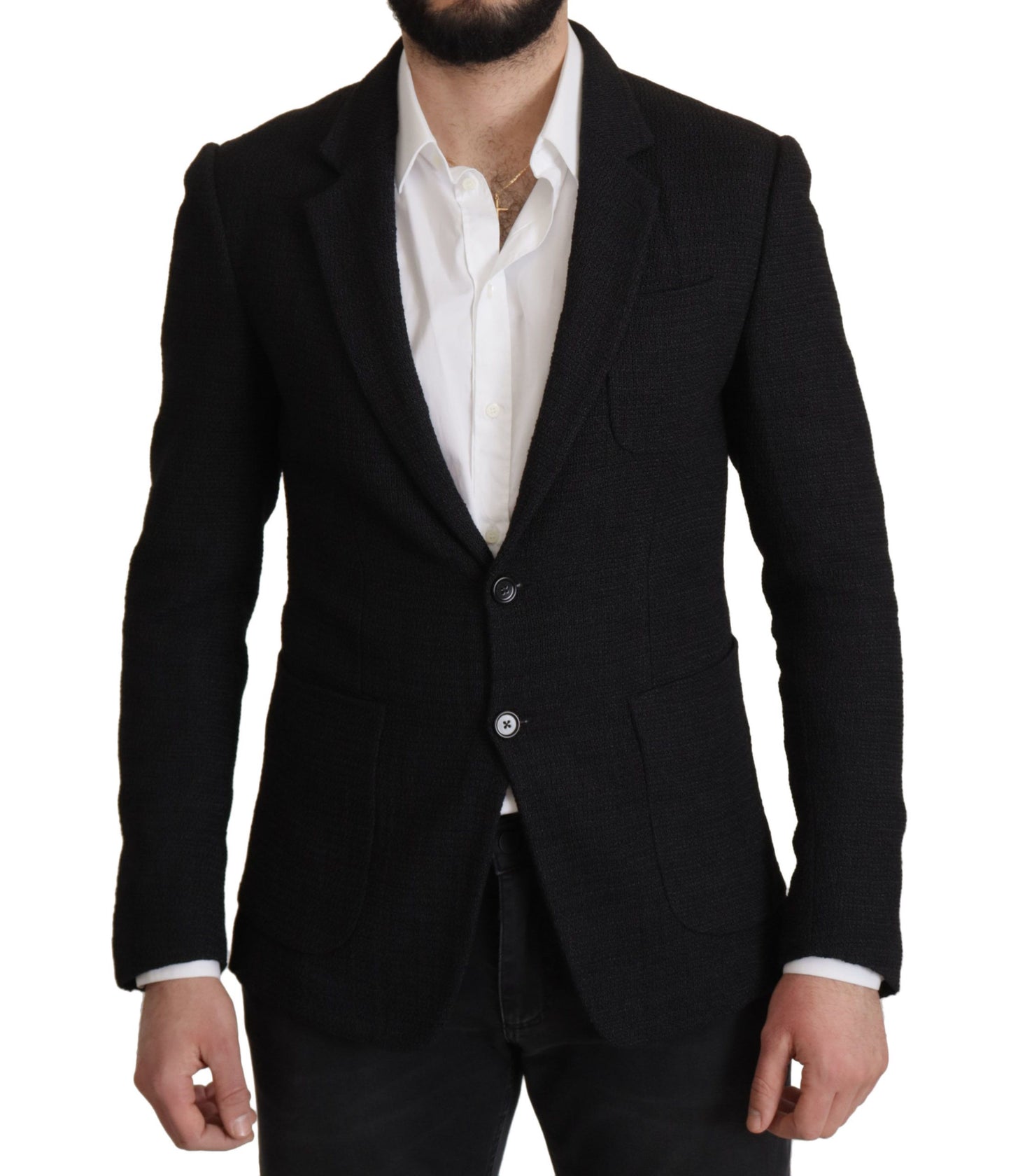 Elegante enkelrijs wollen blazer