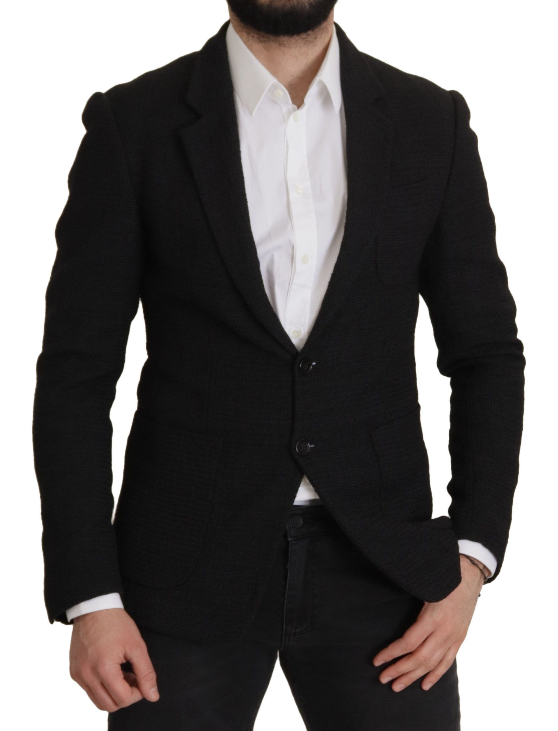 Elegante enkelrijs wollen blazer