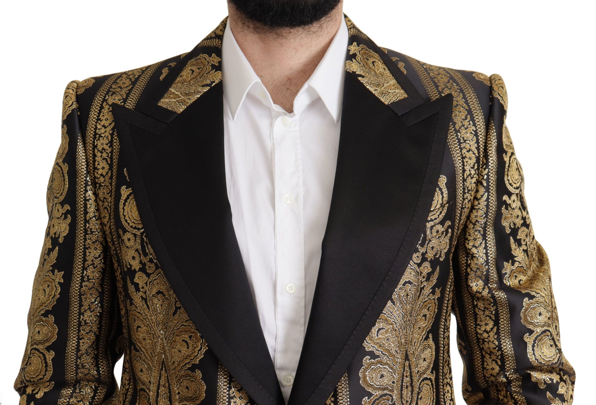 Elegante enkelrijs jacquard blazer