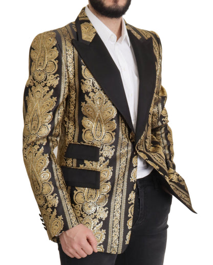 Elegante enkelrijs jacquard blazer