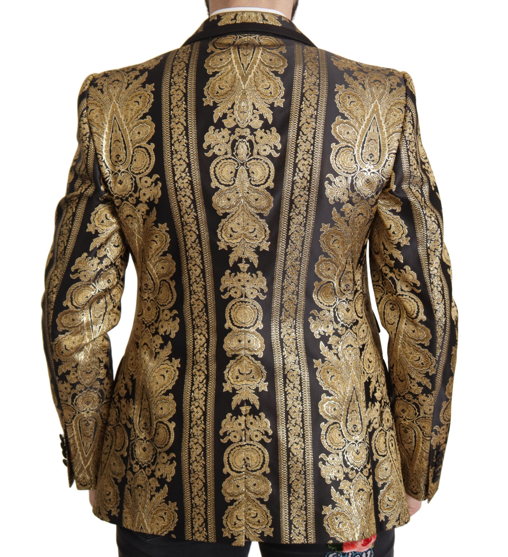 Elegante enkelrijs jacquard blazer