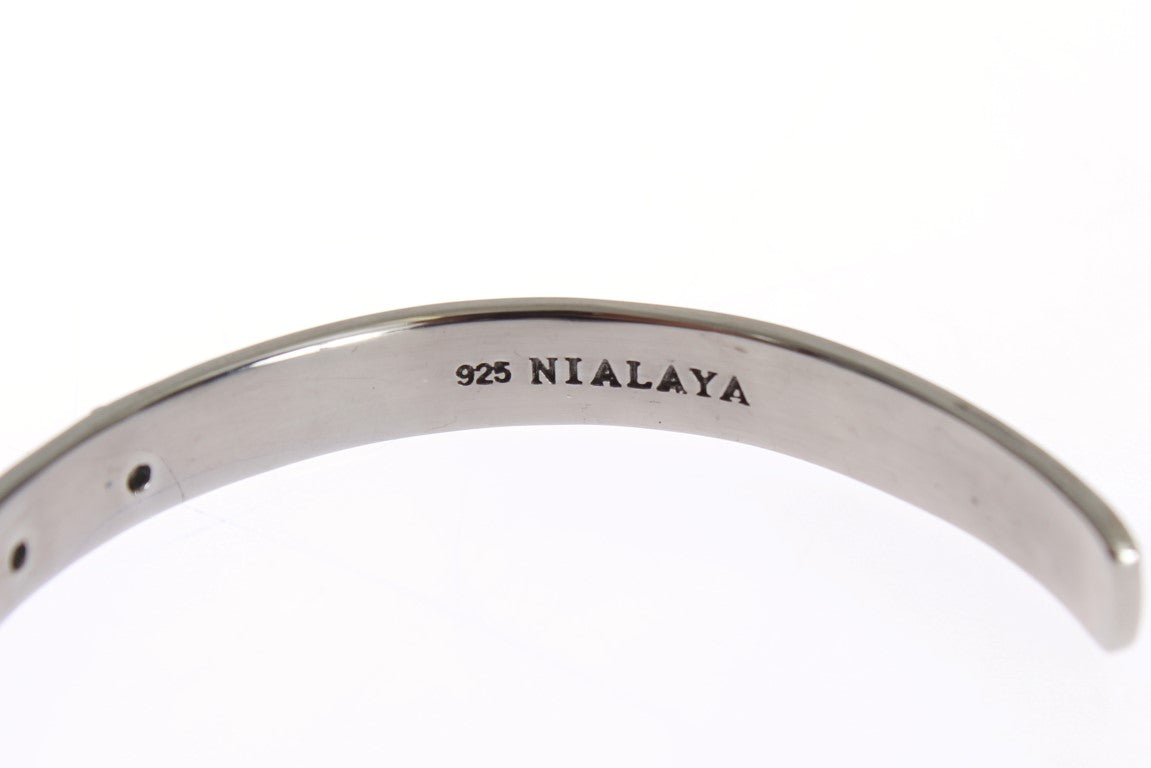 Chique Nialaya Zilveren CZ Bangle voor Haar