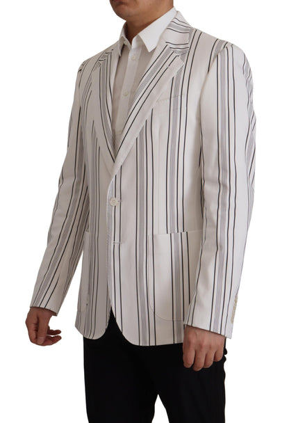 Elegante gestreepte blazer van katoenmix