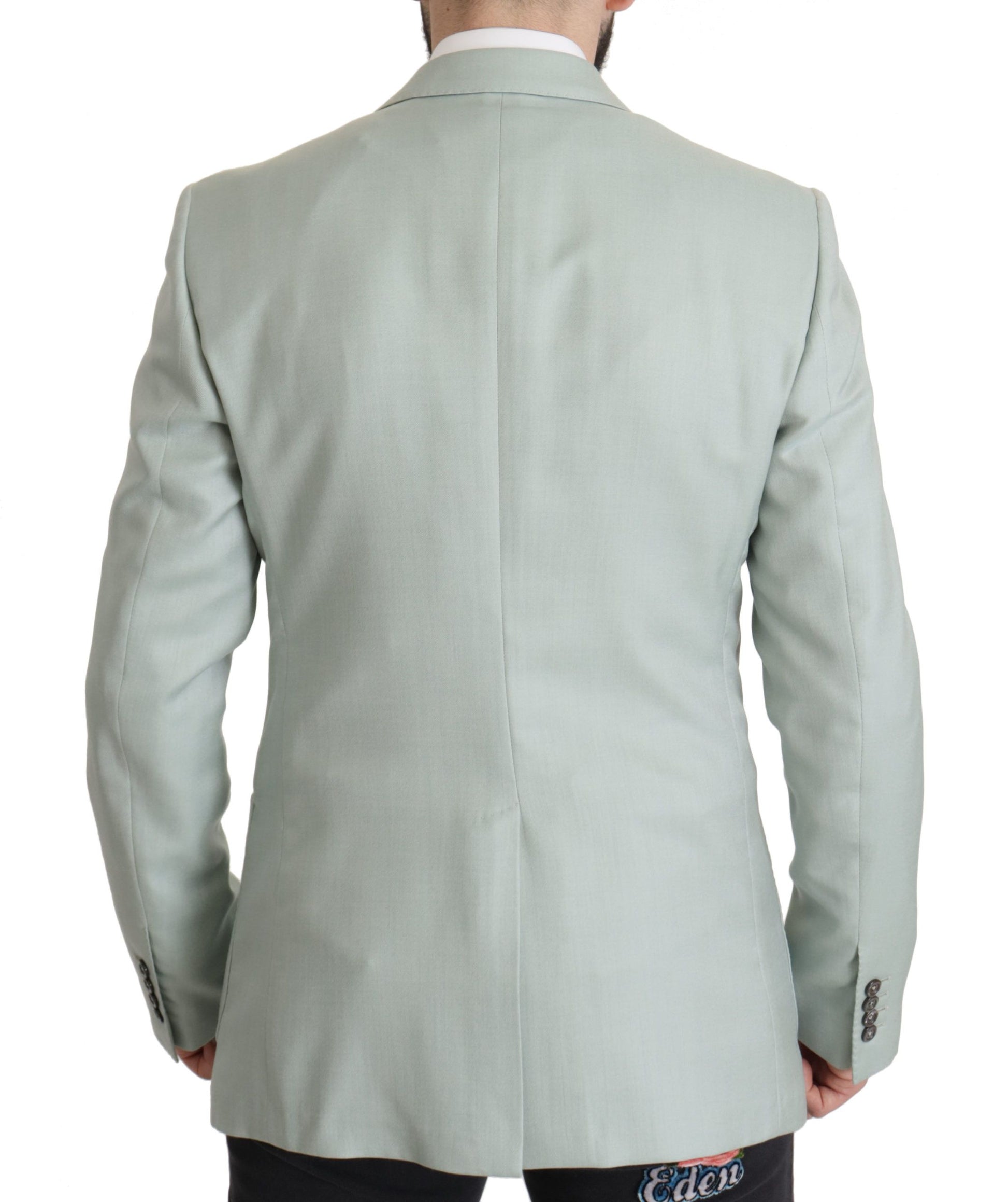 Elegante mintgroene zijden-kasjmier blazer