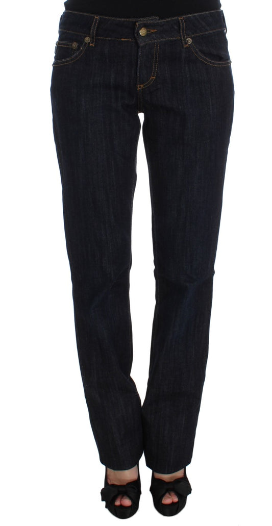 Chique blauwe rechte designer jeans