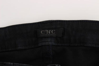 Sleek Slim Fit Designer Jeans in Classic Black