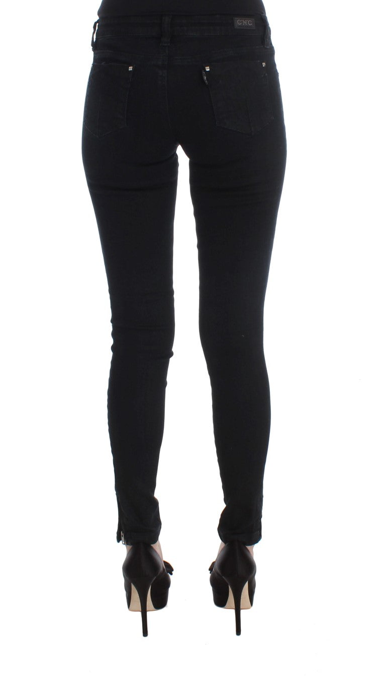 Sleek Black Slim Fit Designer Jeans