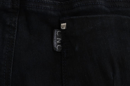 Sleek Black Slim Fit Designer Jeans