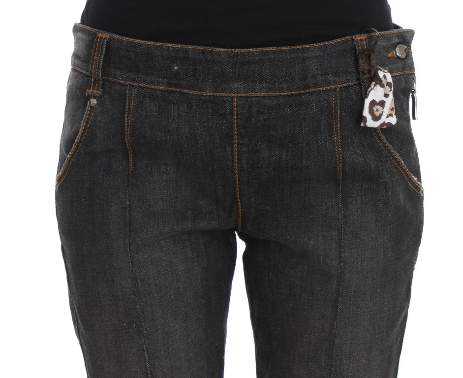 Chique Slim Fit Grijs Gewassen Jeans