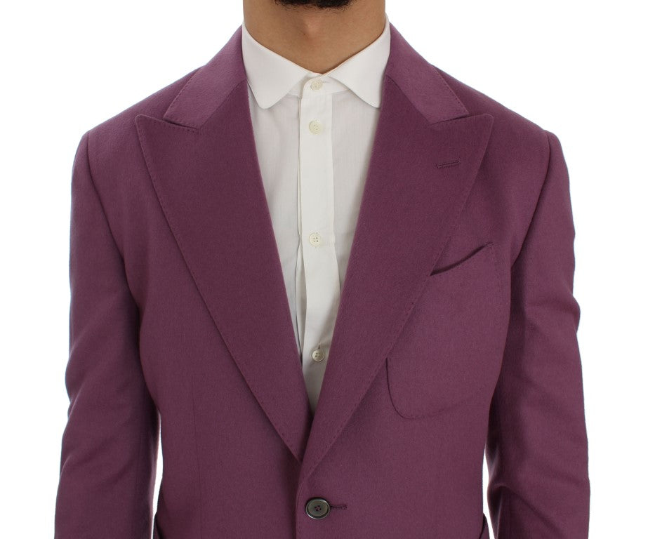 Elegant Purple Cashmere-Silk Blend Blazer