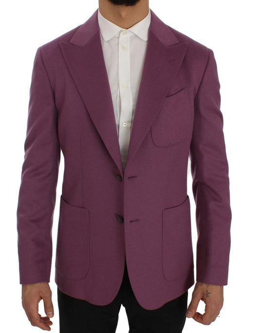 Elegante paarse blazer van kasjmier-zijdemix