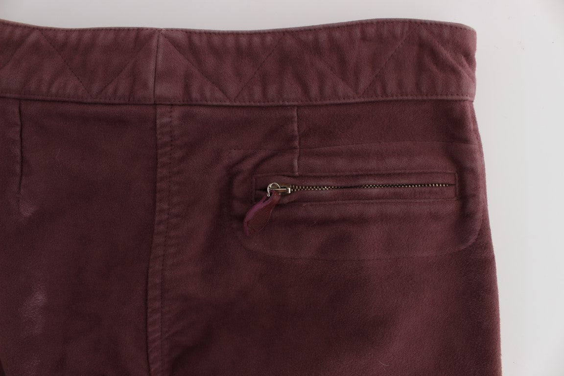 Chique Bordeaux Capri Cropped Cargo Broek